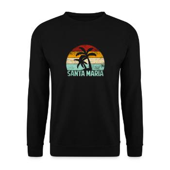 Santa Maria Holiday Travel Retro Palm Trees Sun Sea - Unisex Sweatshirt - black - Front - Alina (178cm) & Michal (187cm)