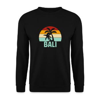 Bali Retro Palm - Unisex Sweatshirt - black - Front - Alina (178cm) & Michal (187cm)