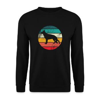 German Shepherd Retro Vintage - Unisex Sweatshirt - black - Front - Alina (178cm) & Michal (187cm)