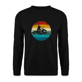 Go Kart Fahrer - Kartfahrer Wettrennen - Unisex Pullover - Schwarz - Vorne - Alina (178cm) & Michal (187cm)