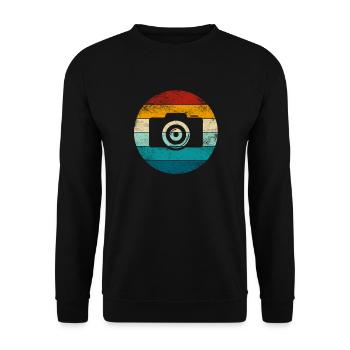 Fotograf Retro Kamera Vintage Fotografie - Unisex Pullover - Schwarz - Vorne - Alina (178cm) & Michal (187cm)