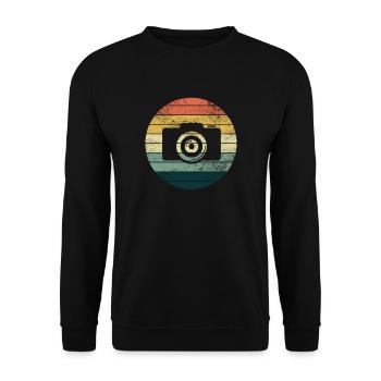 Fotograf Retro Kamera Vintage Fotografie - Unisex Pullover - Schwarz - Vorne - Alina (178cm) & Michal (187cm)