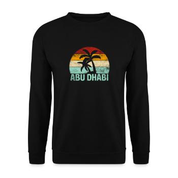 Abu Dhabi Souvenir Palm Trees Summer Sun Sea Beach - Unisex Sweatshirt - black - Front - Alina (178cm) & Michal (187cm)