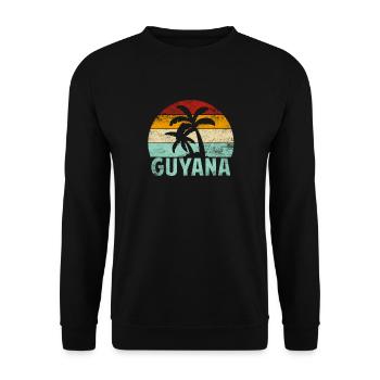 Guyana Souvenir Palmiers Été Soleil Mer Plage - Sweat-shirt Unisexe - noir - Devant - Alina (178cm) & Michal (187cm)