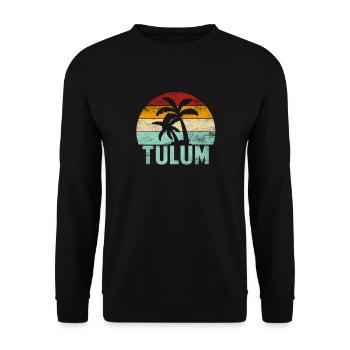 Tulum Souvenir Palm Trees Summer Sun Sea Beach - Unisex Sweatshirt - black - Front - Alina (178cm) & Michal (187cm)