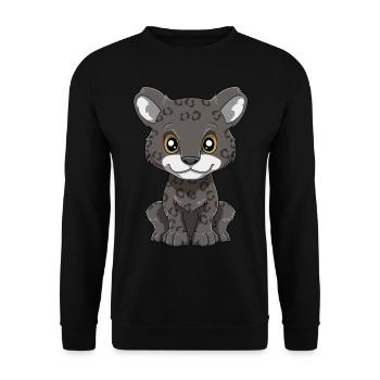 Niedlicher Baby Panther - Unisex Pullover - Schwarz - Vorne - Alina (178cm) & Michal (187cm)