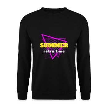 summer années 80 rétro time - Sweat-shirt Unisexe - noir - Devant - Alina (178cm) & Michal (187cm)