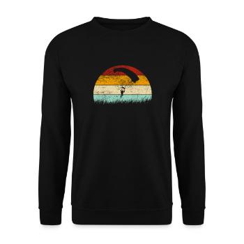 Paragliding Gleitschirmfliegen Paraglider Retro - Unisex Sweatshirt - black - Front - Alina (178cm) & Michal (187cm)