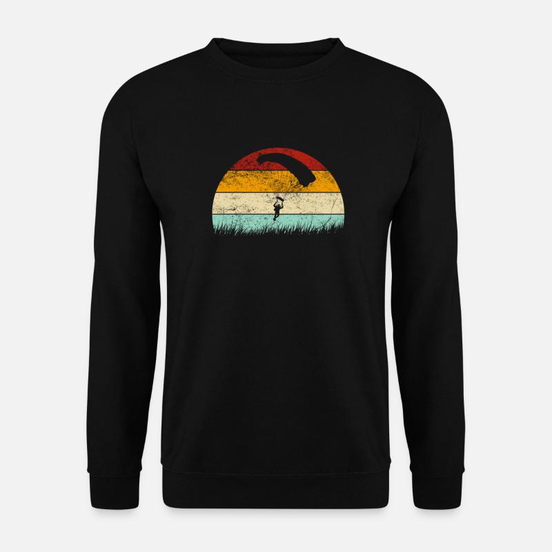 Paragliding Gleitschirmfliegen Paraglider Retro - Unisex Pullover - Schwarz