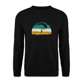 Paragliding Gleitschirmfliegen Paraglider Retro - Unisex Sweatshirt - black - Front - Alina (178cm) & Michal (187cm)