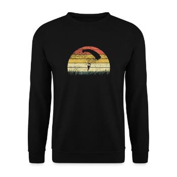 Paragliding Gleitschirmfliegen Paraglider Retro - Unisex Sweatshirt - black - Front - Alina (178cm) & Michal (187cm)