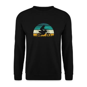 Motocross Dirt Bike Rétro Supercross Vintage MX - Sweat-shirt Unisexe - noir - Devant - Alina (178cm) & Michal (187cm)