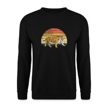Tiger Animal Predator Africa Safari Dessin animé coloré - Sweat-shirt Unisexe - noir - Devant - Alina (178cm) & Michal (187cm)