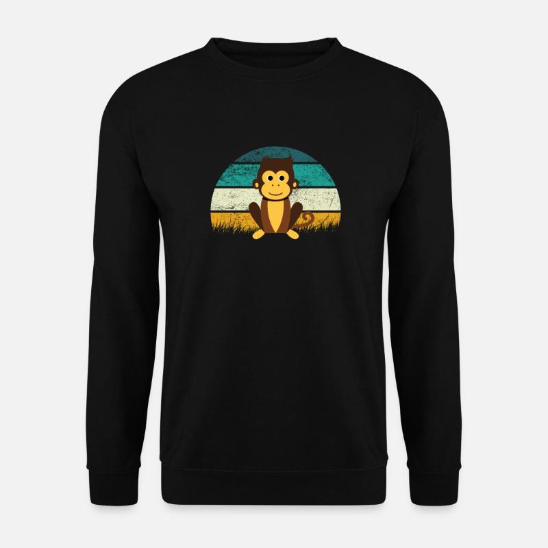 Affe Retro - Unisex Pullover - Schwarz