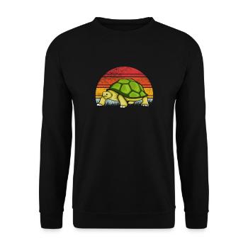 Turtle Retro Turtles Vintage Cartoon - Unisex Sweatshirt - black - Front - Alina (178cm) & Michal (187cm)