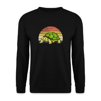 Turtle Retro Turtles Vintage Cartoon - Unisex Sweatshirt - black - Front - Alina (178cm) & Michal (187cm)