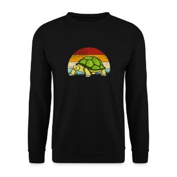 Turtle Retro Turtles Vintage Cartoon - Unisex Sweatshirt - black - Front - Alina (178cm) & Michal (187cm)