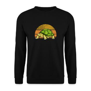 Turtle Retro Vintage - Unisex Sweatshirt - black - Front - Alina (178cm) & Michal (187cm)