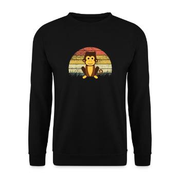 Monkey Retro Vintage Color Colorful Cartoon Monkeys - Unisex Sweatshirt - black - Front - Alina (178cm) & Michal (187cm)