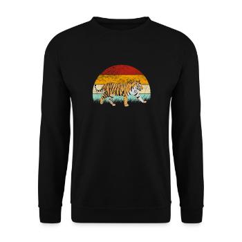 Tiger Animal Predator Africa Safari Dessin animé coloré - Sweat-shirt Unisexe - noir - Devant - Alina (178cm) & Michal (187cm)