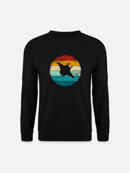 Stachelrochen Manta Rochen Retro Geschenk - Unisex Pullover - Schwarz