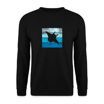Stingray Manta Rays Retro Cadeau - Sweat-shirt Unisexe - noir - Devant - Alina (178cm) & Michal (187cm)