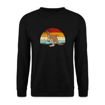 Kangaroo Australia Kangaroo Marsupial Kangaroos - Unisex Sweatshirt - black - Front - Alina (178cm) & Michal (187cm)