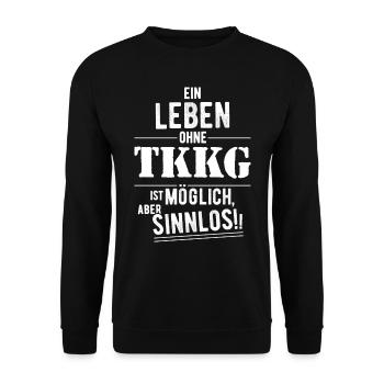 TKKG Ein Leben Ohne TKKG Ist Möglich, Aber Sinnlos - Unisex Pullover - Schwarz - Vorne - Alina (178cm) & Michal (187cm)