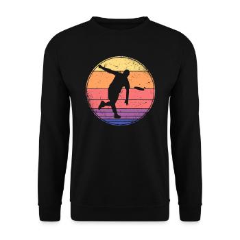 Vintage Disc Golf Player Disc Golf Disc Golf Player - Unisex Sweatshirt - black - Front - Alina (178cm) & Michal (187cm)
