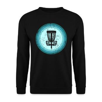Discgolf Spieler Disc Golf Discgolfer Retro - Unisex Pullover - Schwarz - Vorne - Alina (178cm) & Michal (187cm)