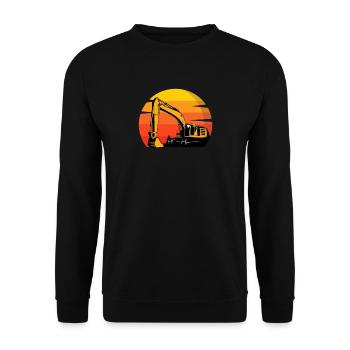 Excavatrice Rétro Excavator Driver Vintage Construction Worker - Sweat-shirt Unisexe - noir - Devant - Alina (178cm) & Michal (187cm)