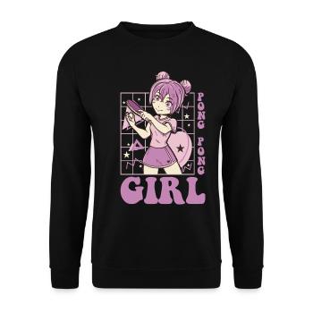 Tenue de ping-pong Tennis de table Batte de ping-pong - Sweat-shirt Unisexe - noir - Devant - Alina (178cm) & Michal (187cm)