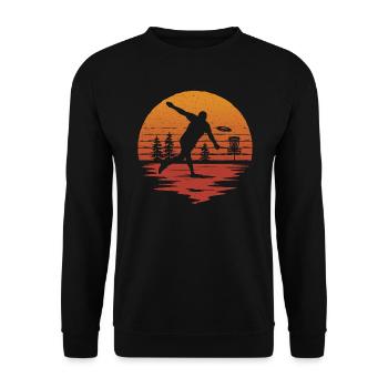 Lecteur de disc golf Vintage Graphics Frisbees Disc Golf - Sweat-shirt Unisexe - noir - Devant - Alina (178cm) & Michal (187cm)
