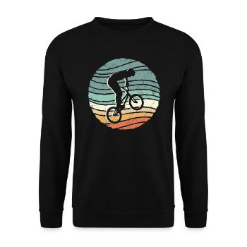 BMX Bike Rider rétro vintage Cascade BMX - Sweat-shirt Unisexe - noir - Devant - Alina (178cm) & Michal (187cm)