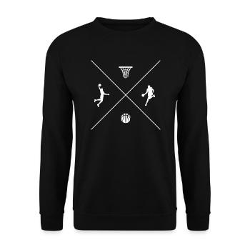 Basketball Symbole Dunking Basketballspieler - Unisex Pullover - Schwarz - Vorne - Alina (178cm) & Michal (187cm)