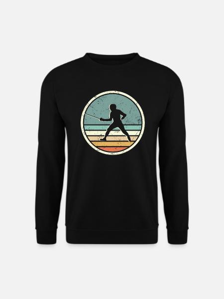 Fechten Fechtsport Grafik Retro Fechter - Unisex Pullover - Schwarz