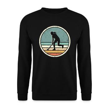Field Hockey Player Retro Women Hockey - Unisex Sweatshirt - black - Front - Alina (178cm) & Michal (187cm)