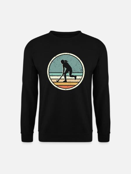 Feldhockey Spielerin Retro Frauen Hockey - Unisex Pullover - Schwarz