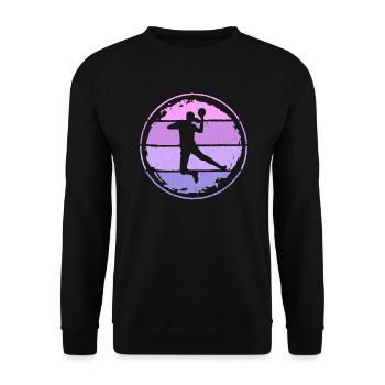 Handball Player Handball Player Children Handball - Unisex Sweatshirt - black - Front - Alina (178cm) & Michal (187cm)