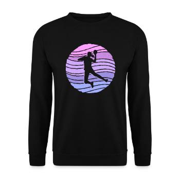 Handball Girl Handballer Kinder Handballspielerin - Unisex Pullover - Schwarz - Vorne - Alina (178cm) & Michal (187cm)