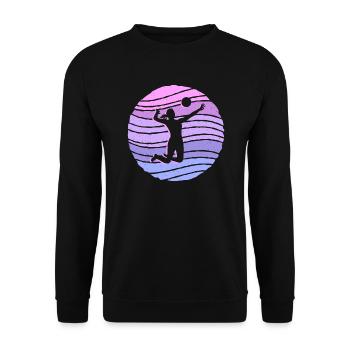 Volleyballerin Volleyballer Frauen Volleyball - Unisex Pullover - Schwarz - Vorne - Alina (178cm) & Michal (187cm)