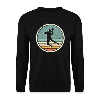 Joueur de handball Vintage Filles Handball - Sweat-shirt Unisexe - noir - Devant - Alina (178cm) & Michal (187cm)
