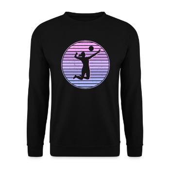 Volleyballspielerin Mädchen Frauen Volleyball - Unisex Pullover - Schwarz - Vorne - Alina (178cm) & Michal (187cm)