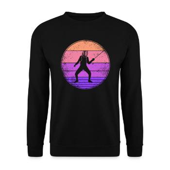 Women's fencing épée fencers - Unisex Sweatshirt - black - Front - Alina (178cm) & Michal (187cm)