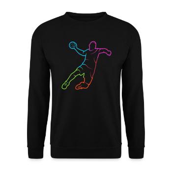 Handball players Handball players colorful Handball players - Unisex Sweatshirt - black - Front - Alina (178cm) & Michal (187cm)