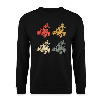 Quad Bike Retro Offroad Quad Rider ATV - Unisex Sweatshirt - black - Front - Alina (178cm) & Michal (187cm)