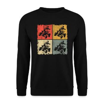 Quad Bike Offroad Retro Quadfahrer ATV - Unisex Sweatshirt - black - Front - Alina (178cm) & Michal (187cm)
