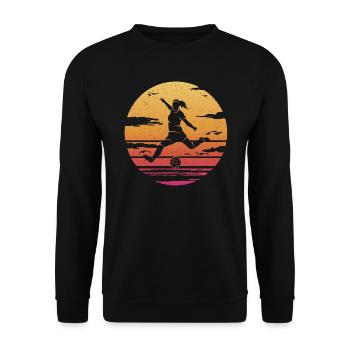 Fußballer Fußballspieler Mädchen Frauen Fußball - Unisex Pullover - Schwarz - Vorne - Alina (178cm) & Michal (187cm)