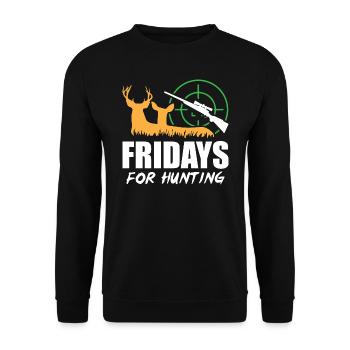 Fridays For Hunting - Unisex Pullover - Schwarz - Vorne - Alina (178cm) & Michal (187cm)