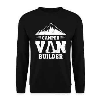 Camper Van Builder - Unisex Pullover - Schwarz - Vorne - Alina (178cm) & Michal (187cm)